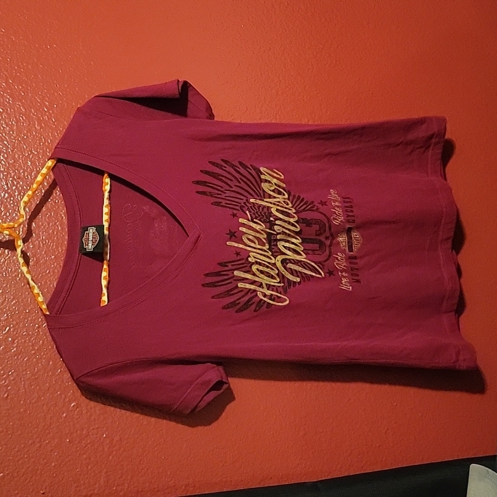 Dark red Harley Davidson tshirt- S. Barely worn, like new.
